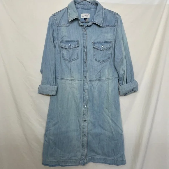 white christmas dresses Universal Threads Medium Wash Denim Zip Front Dress NWT main image 0